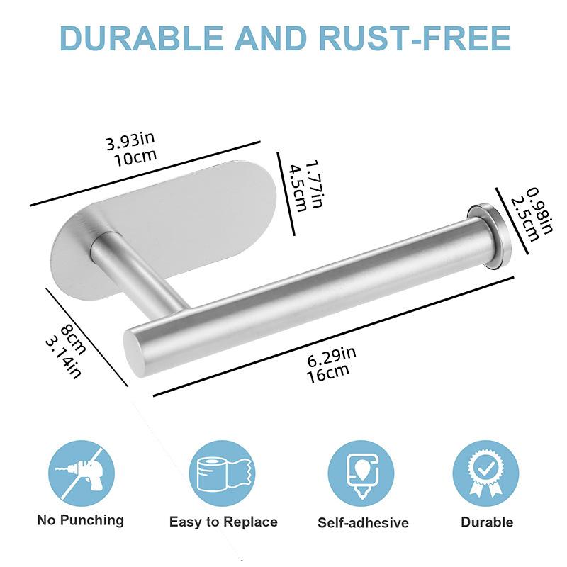 Stainless Steel Toilet Paper Holder Tissue Hanger Adhesive Toilet Paper Stand Paper Towels Holder Waterproof Bathroom Accessory