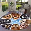 1 Stück Süßer Haustier Chihuahua Border Collie Aufdruck runder Teppich, Fußmatte für Zuhause, Outdoor-Reiseschutzteppich