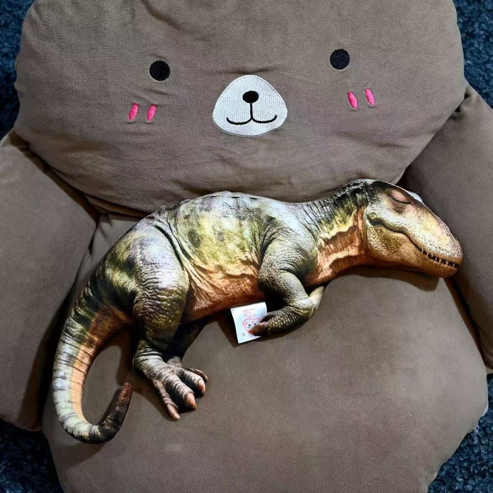 Soft Texture Dinosaur Plush Pillow 3D Design Stuffed Dinosaur Dinosaur Plush Doll  Home Decor