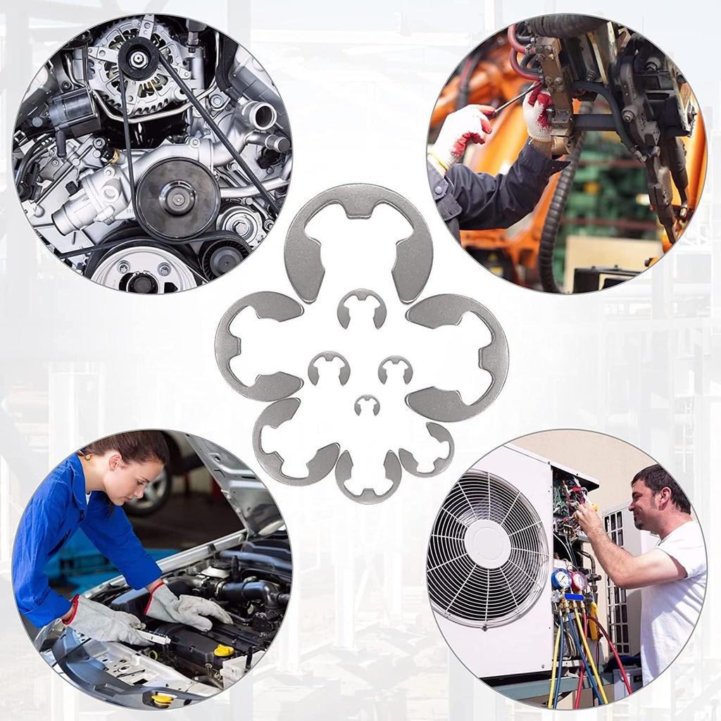 120 Stück 304 Edelstahl Aufhellungs-Öffnungsring-Set GB896E Typ Feder-Öffnungskarte M1.5M10 Set