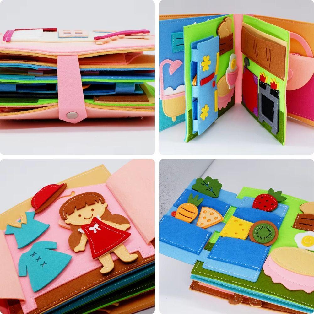 Life Skills Montessori Busy Book DIY Learning Toy Interactive Quiet Book  for Toddlers Kids