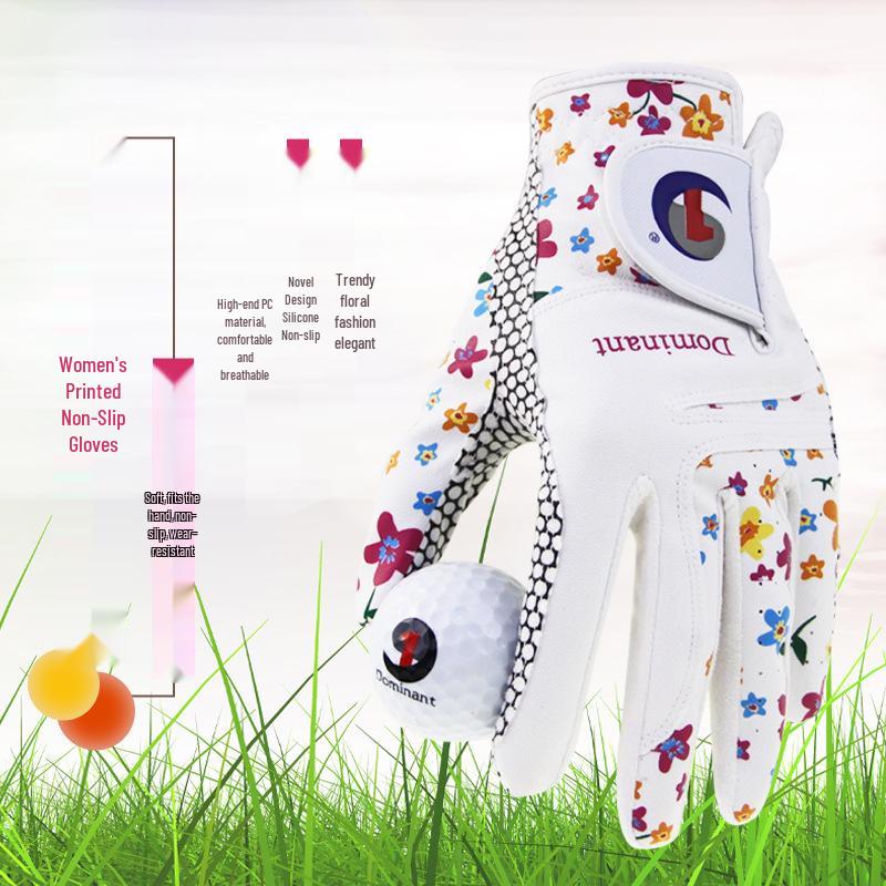 Echte Dominant Damen rutschfeste PU Golfhandschuhe - Links, Rechts oder Beide Hände, Weiches & Zartes Design