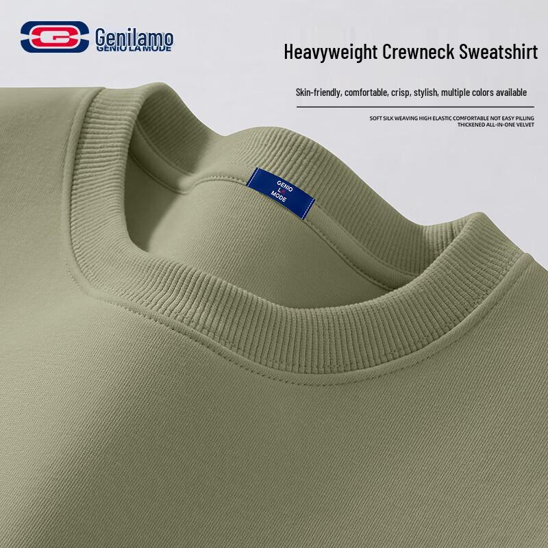 GENIOLAMODE Men s Loose Fit Crewneck Sweatshirt L