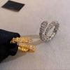 Elegant Personalized Zircon Snake Open Ring - Versatile, Fashionable Statement Jewelry
