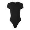 GMXIA Summer Short Sleeve Women's Sexy Tight Cotton Ribbed O-Neck Bodysuit