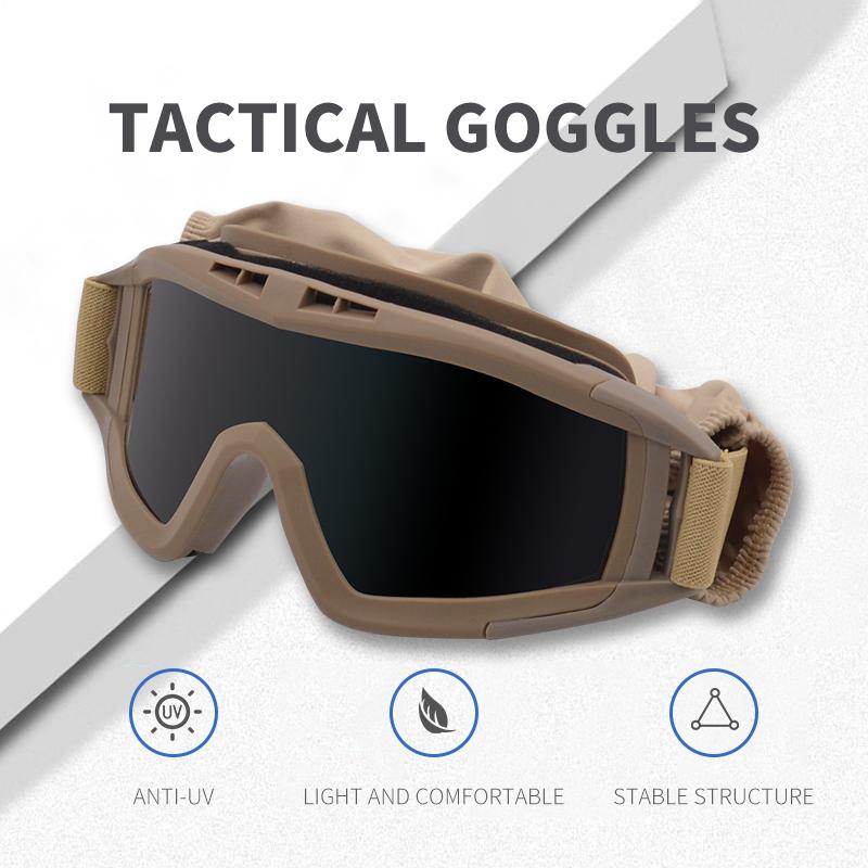 Klare 3-Linsen Schutzbrille Sportbrille Herren Taktische Sonnenbrille Schießbrille