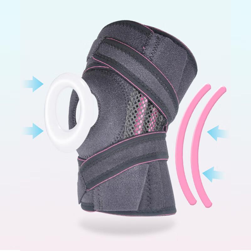 Tingbai Sports Knee Brace with Dual Springs and Silicone Anti-Collision Pad (Pair)