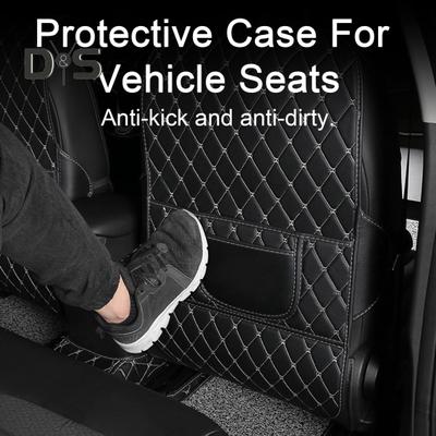 Capa protetora para banco traseiro de carro, com bolsa de armazenamento, universal, fácil instalação, resistente à sujeira, couro sintético, fácil limpeza, capa protetora