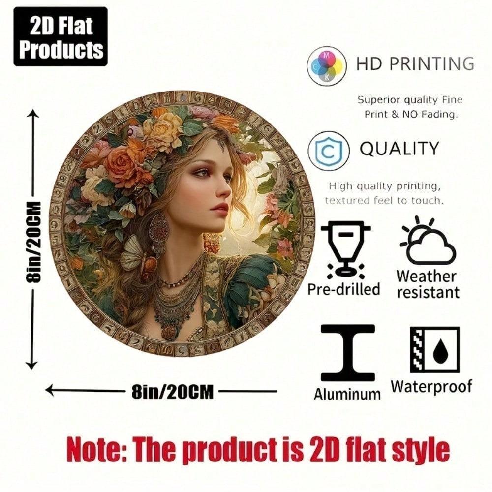 8x8 Inch Round Aluminum Metal Plaque Rustproof Wall Art For Bar Kitchen Cafe Office Holiday Decor