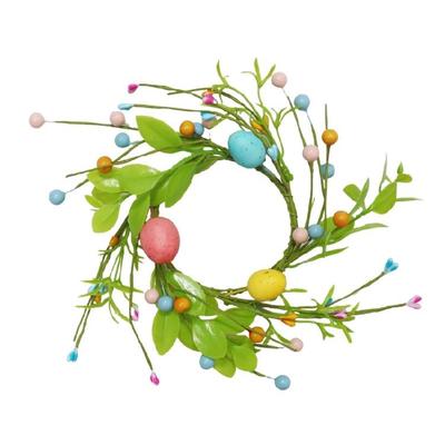 Decoración de Pascua Corona Festiva Hojas Verdes Artificiales Decoraciones Adecuadas para Crear un Ambiente Cálido Festivo