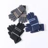 New Winter Men's Cold-proof and Warm Gloves for Riding with Fuzzy Knitted Full Finger Jacquard