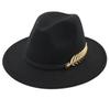 Simple Fashion Formal Occasion Couples Woolen Hats Large Brimmed Jazz Hats Autumn and Winter Fashion British Vintage Top Hats