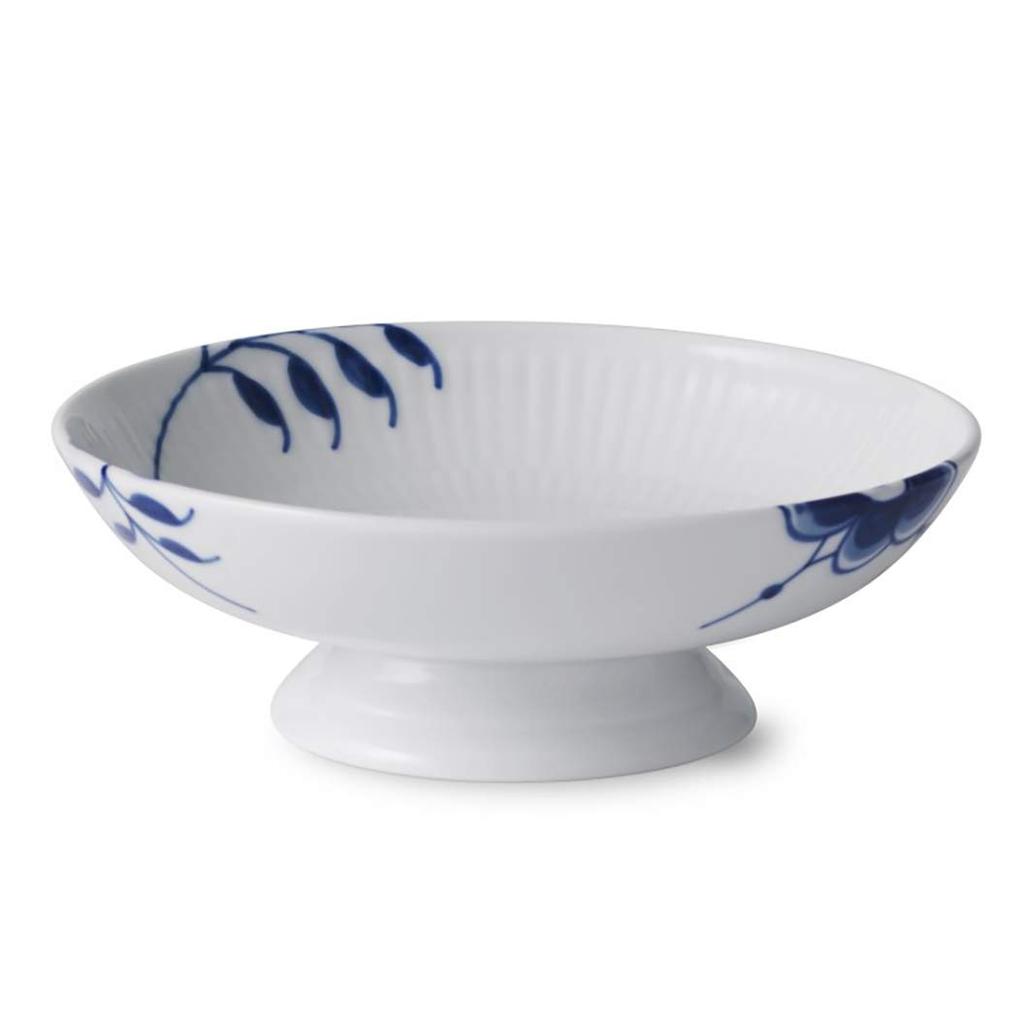 Imported Royal Copenhagen Blue Fluted Mega Cake Dish with Feet Wedding Gift Present 1026444 [Regular Product] 17.5cm