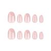24 Pieces Popular Manicure Short Fake Nails Naked Pink Love Cat Eye Wearing Nail Film