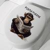 Playful Monkey Toilet Seat Sticker Waterproof Self-Adhesive Removable Decal for Bathroom WC Decoration