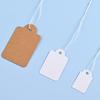 200pcs Handwritten Kraft Paper Labels Rectangular Handmade Jewelry Display Price Label Wearing Rope Garments Price Tags