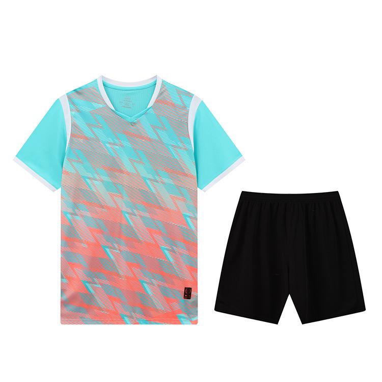 Football Jersey Set Men'S Summer Adult Game Jersey Training Jersey Children'S Quick-Drying Short-Sleeved Digital Printed Jersey