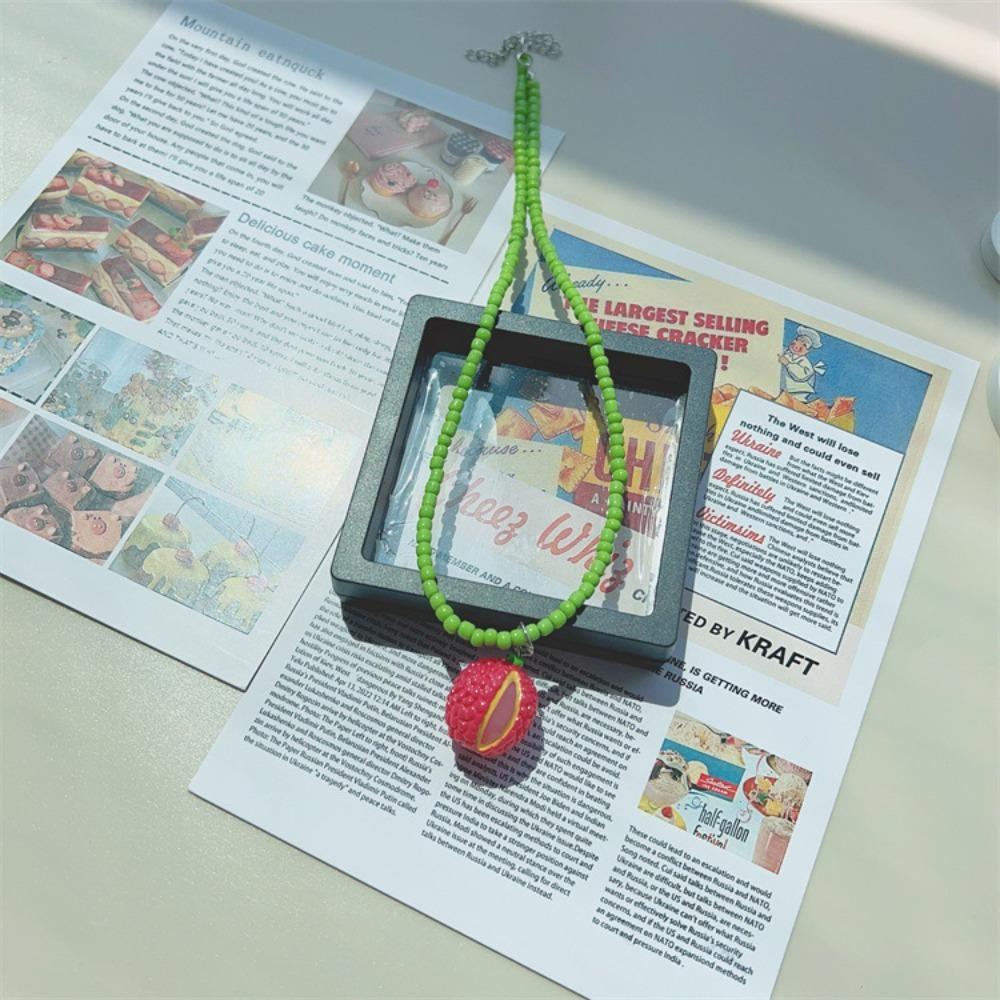 

Свежие фрукты Фрукты Подвеска Ожерелье Дофаминовые цвета Ювелирные аксессуары Вечеринка Чокер Женщины Девушки Litchi