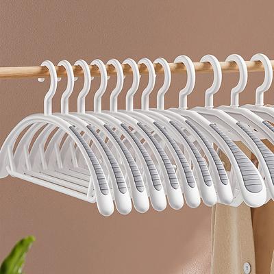 10Pcs Household Non-Slip Clothes Hangers, Thick Plastic Drying Rack - Household Garment Hanger for Heavy Clothing, No Slip