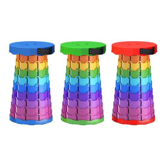 Einziehbarer Hocker mit Tragegriff Tragbar Höhenverstellbar Leichtgewicht Schwerlast Outdoor Camping Picknick Angeln Teleskopierbarer Klappstuhl Sitz