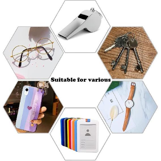 SHUANGART 5 Set Silicone Beads Lanyard Making Kit for ID Badges Key Cha, Classic Polygonal Beaded Lanyard Necklace for Teachers Students Office