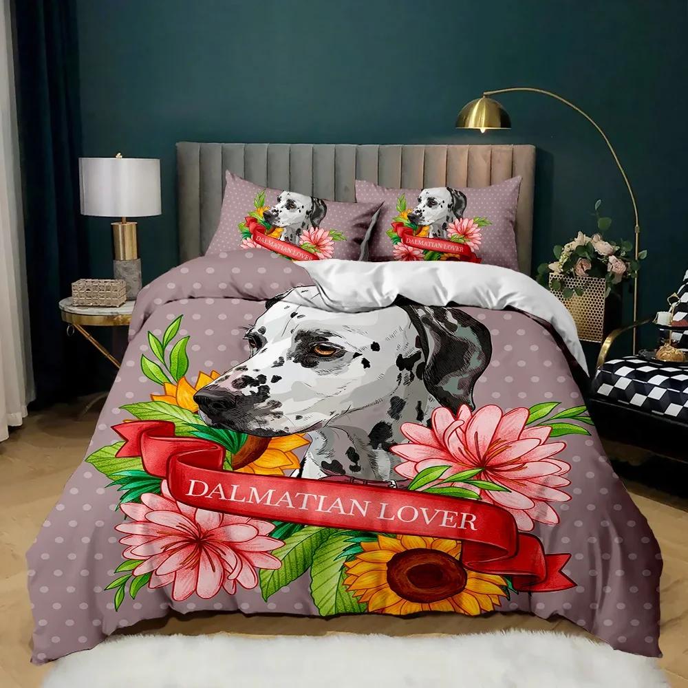 Cartoon Dog Duvet Cover Set Multicolor Watercolor Cute French Bulldog Bedding Set For Girl Boy Polyester Puppy Theme Quilt Cover