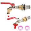 1/2" 3/4" Brass Water Tank Fitting Kit, with Alloy Faucet, Gasket Copper Pipe Fish Tank Coupling Garden Irrigation Hose Adapter