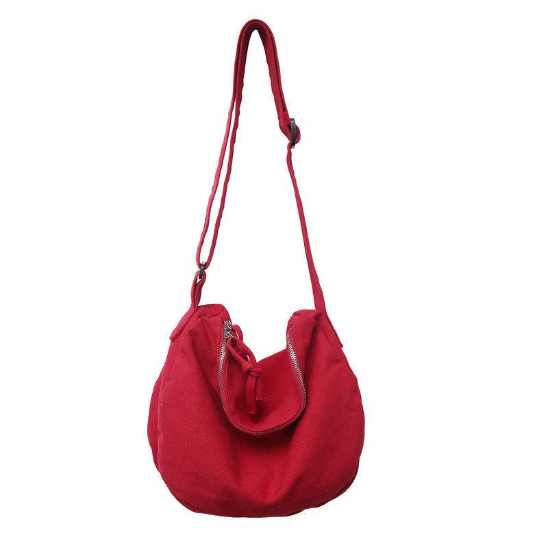 

Модная большая вместительная повседневная универсальная сумка через плечо Ретро сумка-пельмень красный