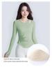 Women's Long Sleeve Yoga Top with Chest Pad: Autumn Pilates Fitness T-Shirt