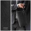 [Dom Teporna] Men's Second Bag, Wide Opening Clutch Bag, YKK Zipper, Business, Formal Occasions, Handbag, Cowhide Leather, Saffiano Leather, Black