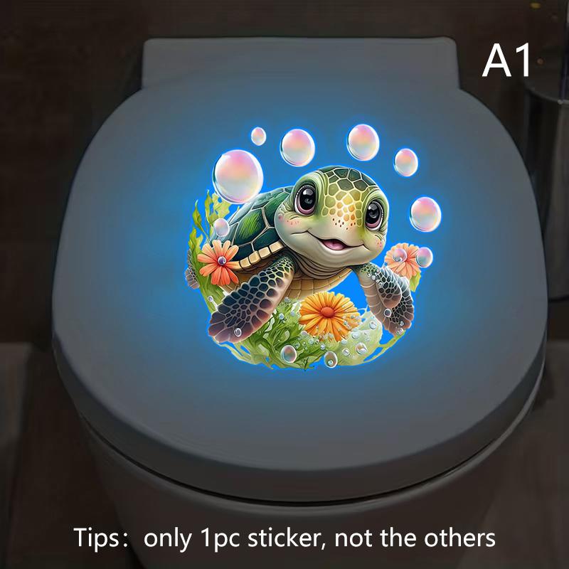 

1 шт. Новая светящаяся наклейка-черепаха Морская Светится в темноте Наклейка на унитаз Самоклеящаяся Съемная Домашний Декор Наклейки на стену