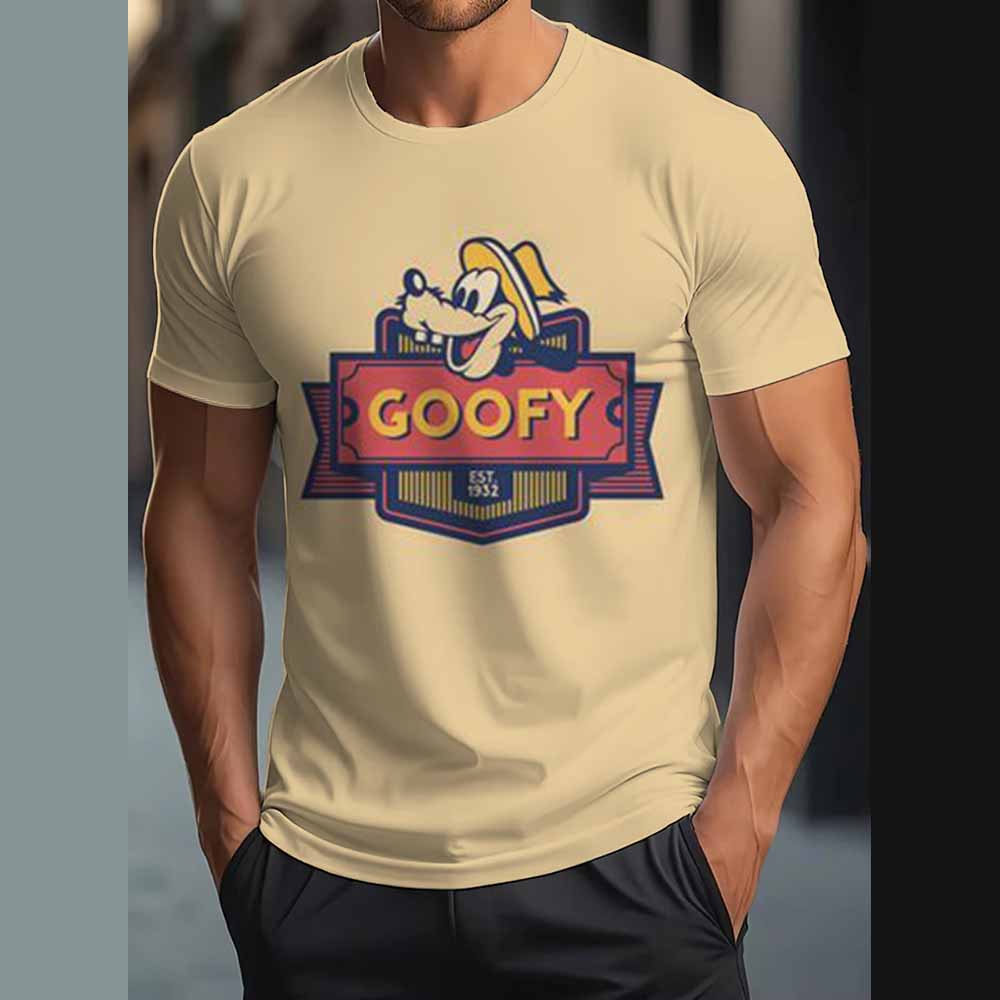 Vintage T-Shirt For Men Disney Goofy Fun Print Tee 3D Printing Casual Round Neck Shirt Harajuku Oversized Men's Clothing Tops