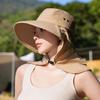 Women Sun Hat Bucket Hat with Large Shawl for Travel Hiking Shopping