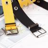 Men Women Fashion All Match Pin Buckle Hollow Out Holes Canvas Waist Belt