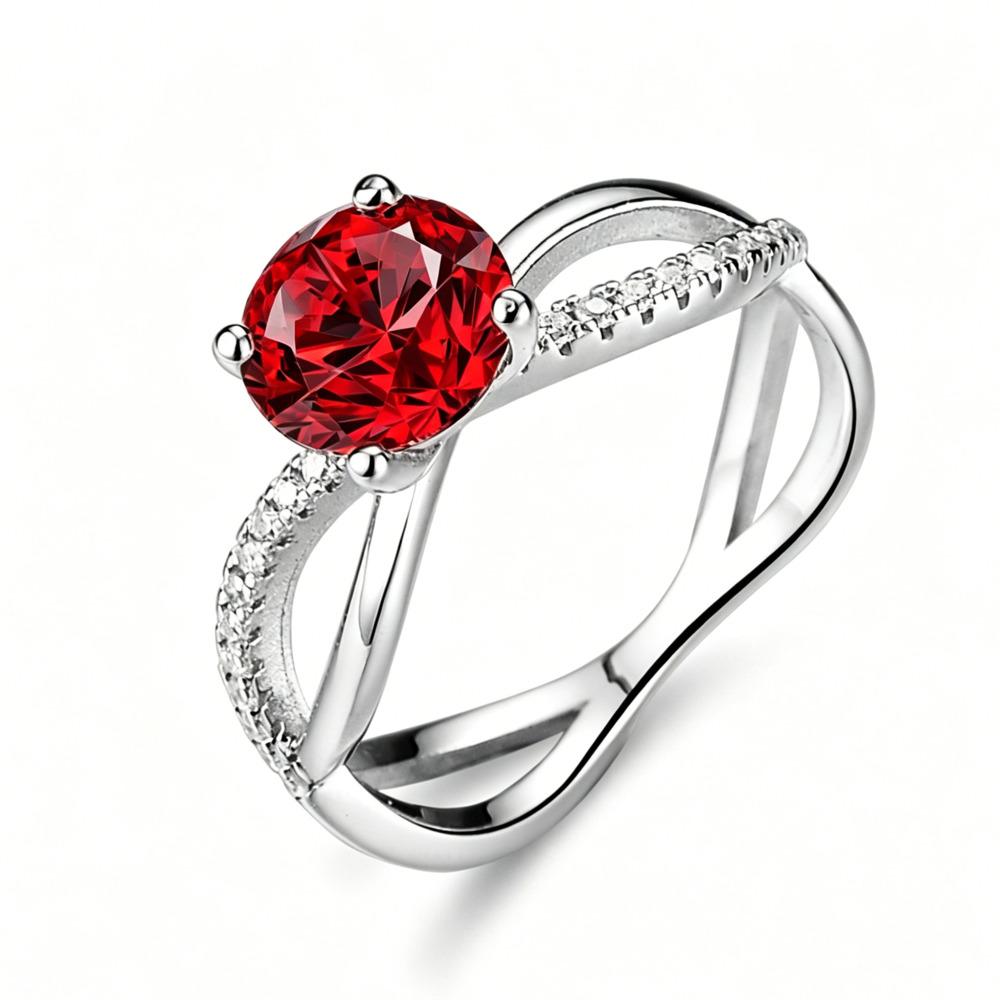 6.5mm Twisted Split Shank Solitaire Moissanite Engagement Ring S925 Sterling Silver For Women