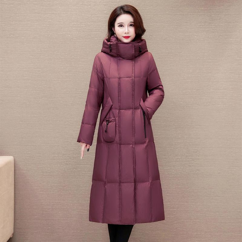 Long Hooded Down Cotton Coat for Women In Winter 2025 New Korean Loose Thick Warm Temperament Coat