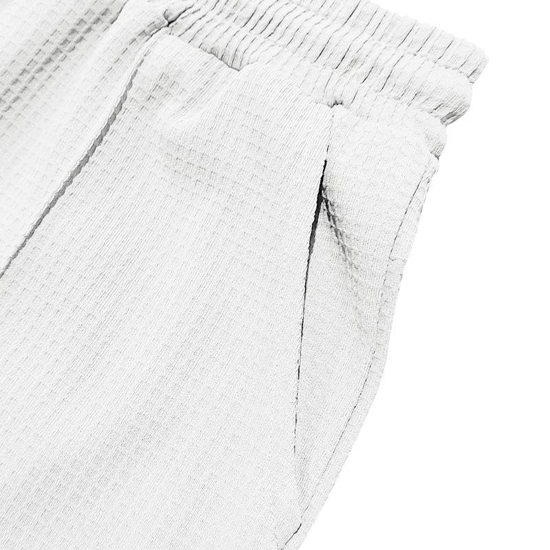 Mens Waffle Knit Straight Leg Drawstring Casual Pants
