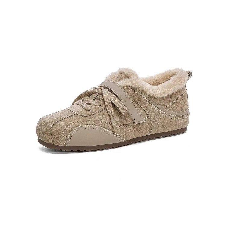 

Lazy Woman Sport Casual Shoes with Padding - New Female Vintage Cotton Shoes 40 бежевий