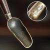 Solid Wood Tea Spoon Wooden Long Handle Alloy Divided Teaspoons Tea Kong Fu Ceremony Utensils Tea Nuts Scoop Spice Shovel