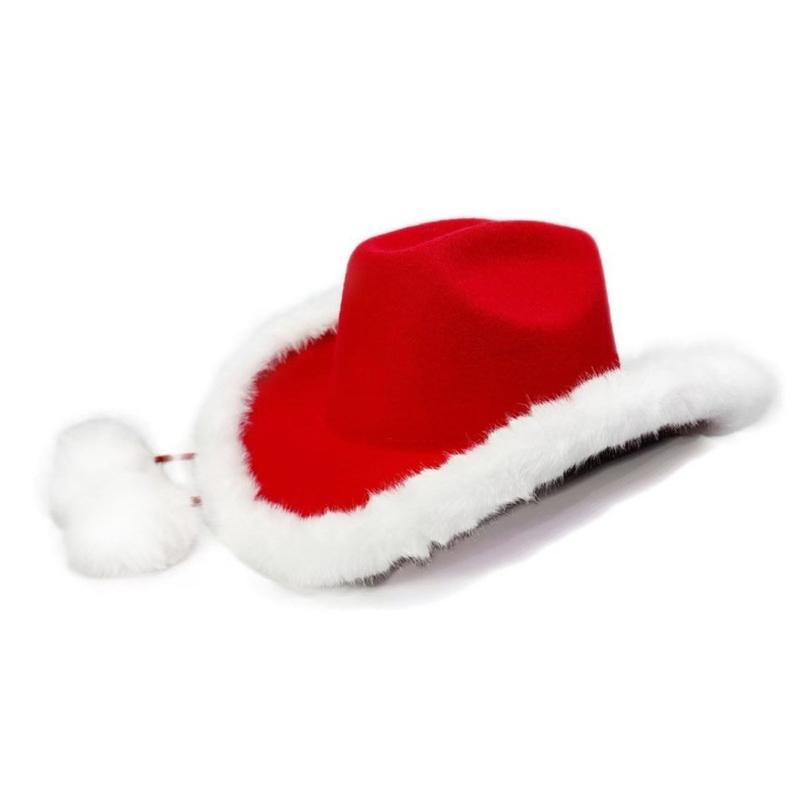 Christmas Western Styles Fringed Cowboy Hats Fashion Cosplay Accessory For Outdoor Event And Costume Parties