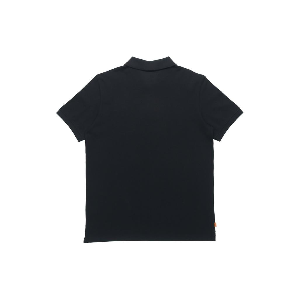 Timberland Logo Collared Casual Loose Fit Short Sleeve Polo Shirt Men Polo Shirts Black A24H2-001
