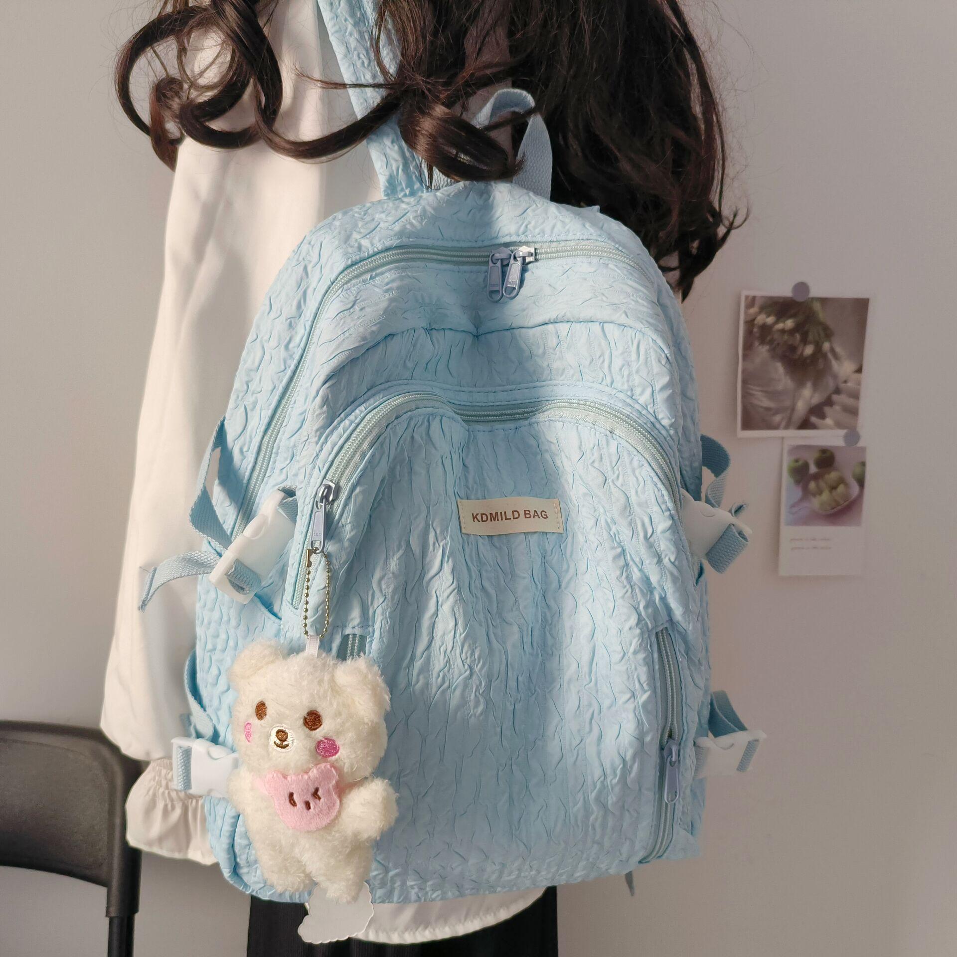 

Японский рюкзак в милом стиле для студенток колледжа и учениц средней школы Single Bag синий