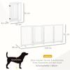 Freestanding Pet Gate 4 Panels Wooden Dog Safety Fence Foldable with Support Feet for Doorway Stairs 91cm Tall White