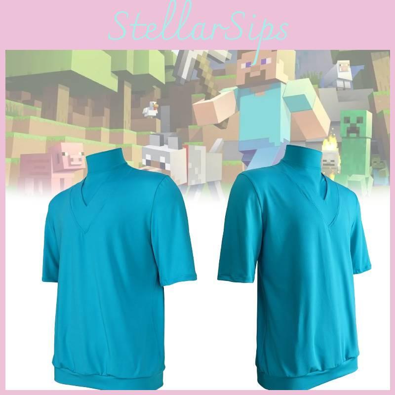 Steve Polyester Minecraft Cosplay Apparel Adult Halloween Costume Adults Young