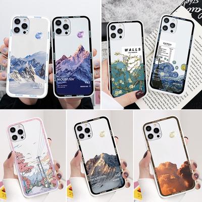 Snow Mountain Sunset Phone Case For Iphone 14 13 12 11 Pro Xs Max Xr X Se 2022 2020 8 7 6 6s Plus Soft Tpu Shockproof Funda Etui
