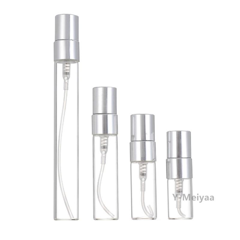 Wholesale 50PCS 2ML 3ML 5ML 10ML Gold Sample Thin Glass Vials Mini Empty Cosmetics Bottle Perfume Bottle Glass Spray Bottle