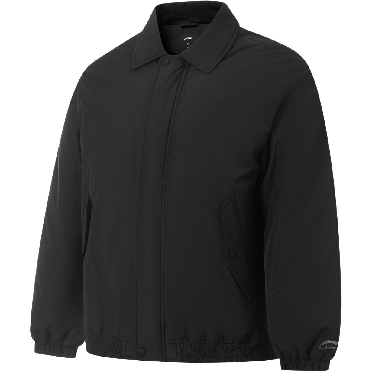 

Li-Ning Минималистичная Универсальная Однотонная Повседневная Куртка Пуховик с Молнией Унисекс Куртки AYMV523-1 M