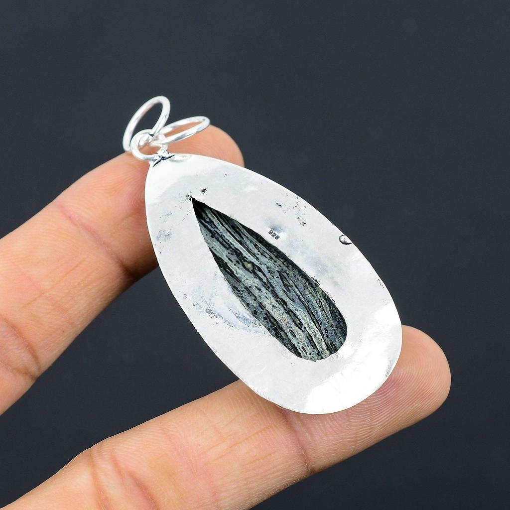 Easter Sale 925 Silver Natural Green Swiss Opal Bezel Daughter Pendant Jewelry