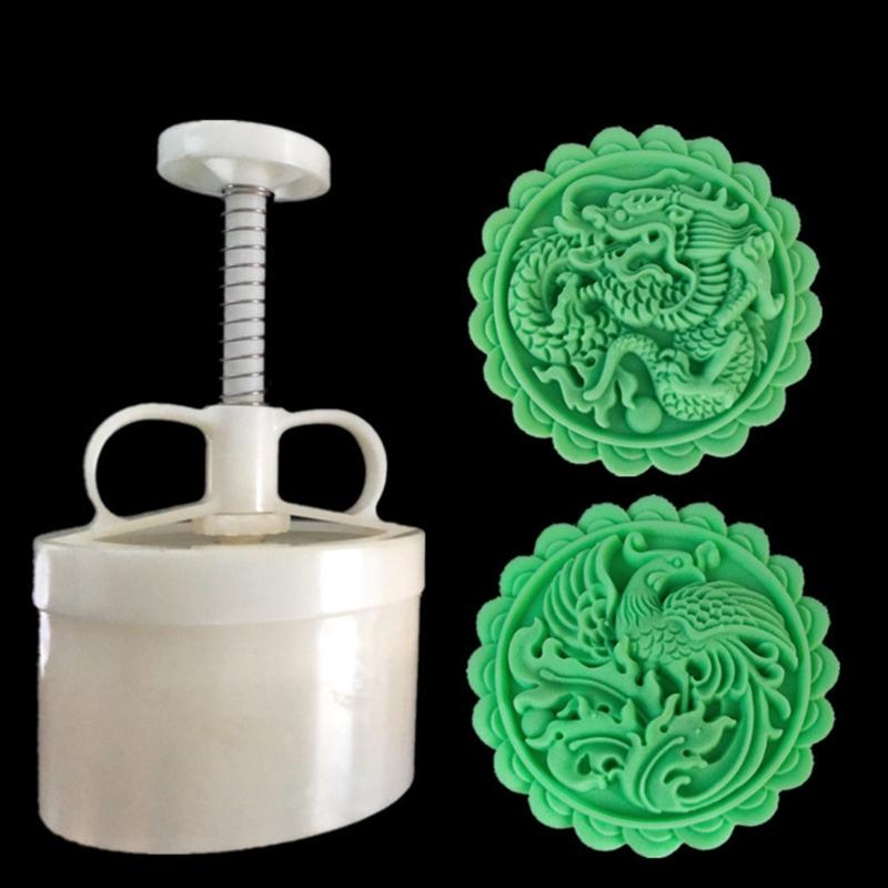 פסטיבל אמצע הסתיו סט חותכנים וצורות לעוגות ירח דרקון ופניקס לעוגה ועוגיות