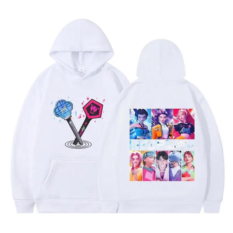 Kpop Demon Hunters Anime Graphic Hoodie Women Autumn Winter Fashion O-Neck Long Sleeve Fleece Pullover Casual Women Sweatshirts